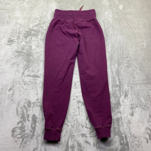 Lululemon Athletica Comfy As Sweat Pant Joggers Sz 2 Fit 23" Heathered Red Grape - Picture 7 of 9